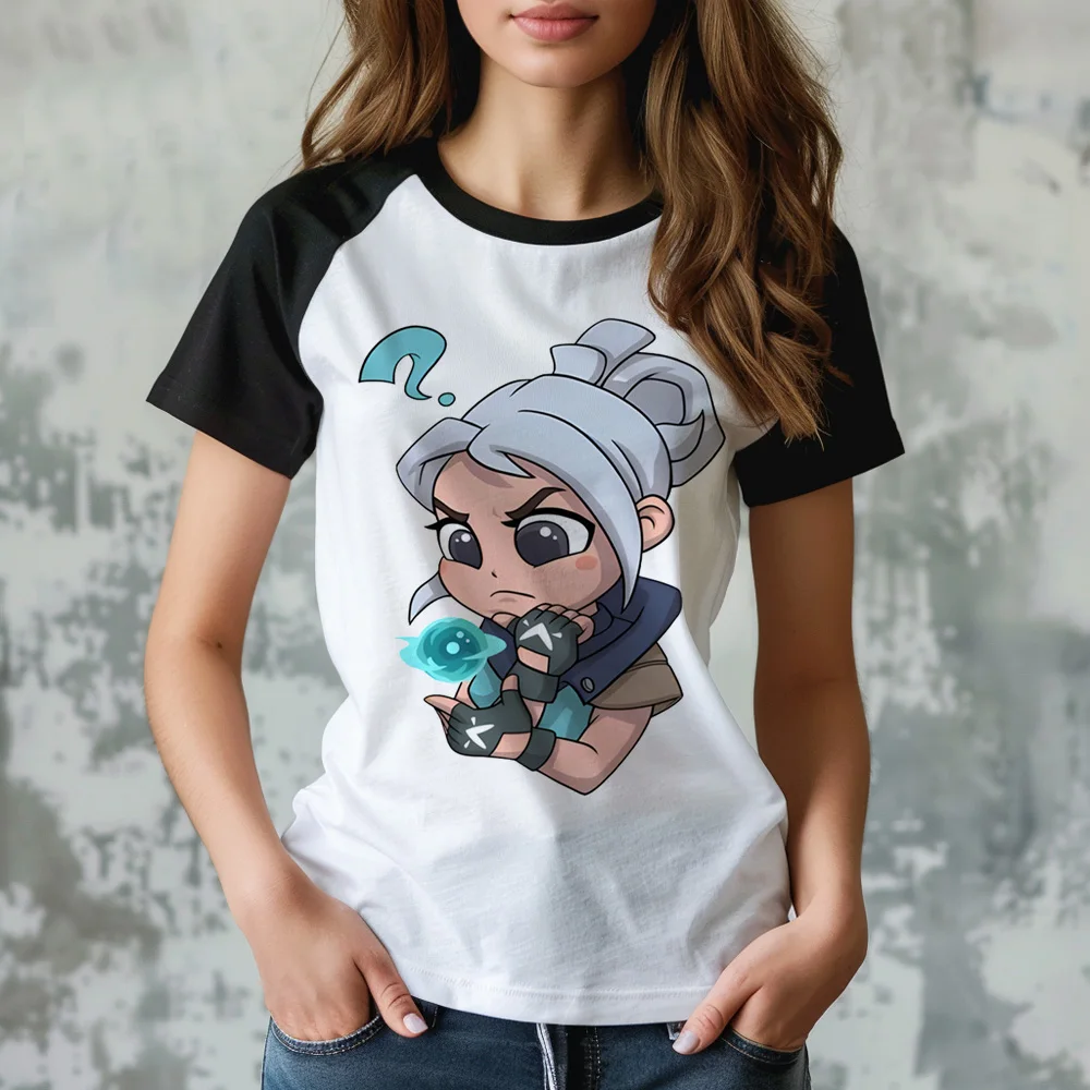 Valorant Женская забавная футболка Аниме Комикс Топ женская дизайнерская одежда