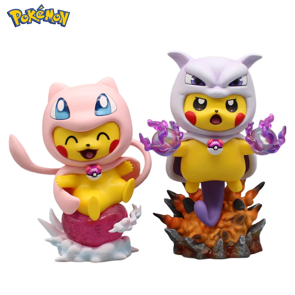 

Pokemon Figures Pikachu Cos Mewtwo Anime Figure 13cm Pikachu Cosplay Figurines Cute Pvc Model Collectible Statue Dolls Toy Gifts
