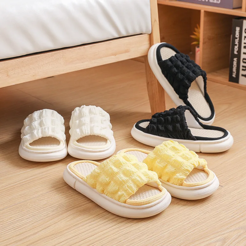 

Linen slippers female spring summer autumn home interior