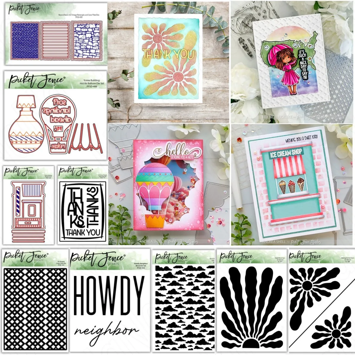 Солнце темные облака воздушный шар металлический трафарет для резки DIY