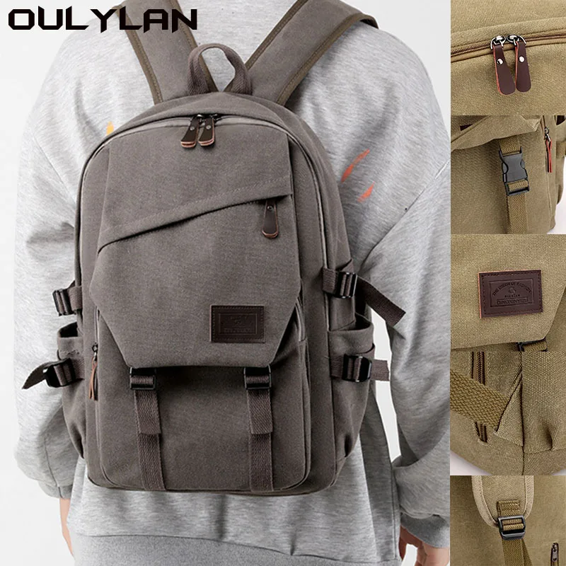 

Oulylan Leisure Computer Bag Fashion Trend Students Schoolbag Korean Back Pack Moc15.6 Inch Men's Backpack Travel Shoulder Bag