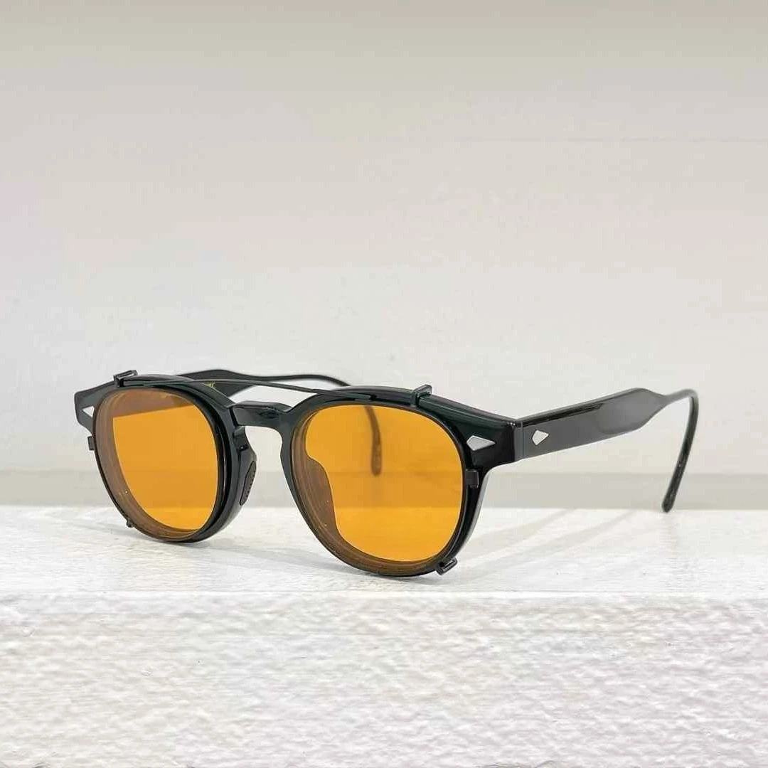 Фото Роскошные винтажные новые модные солнцезащитные очки из ацетата с клипсами LEMTOSH SPORT UV400, поляризационные, в стиле ретро, овальный дизайн, унисекс, высокое качество №4