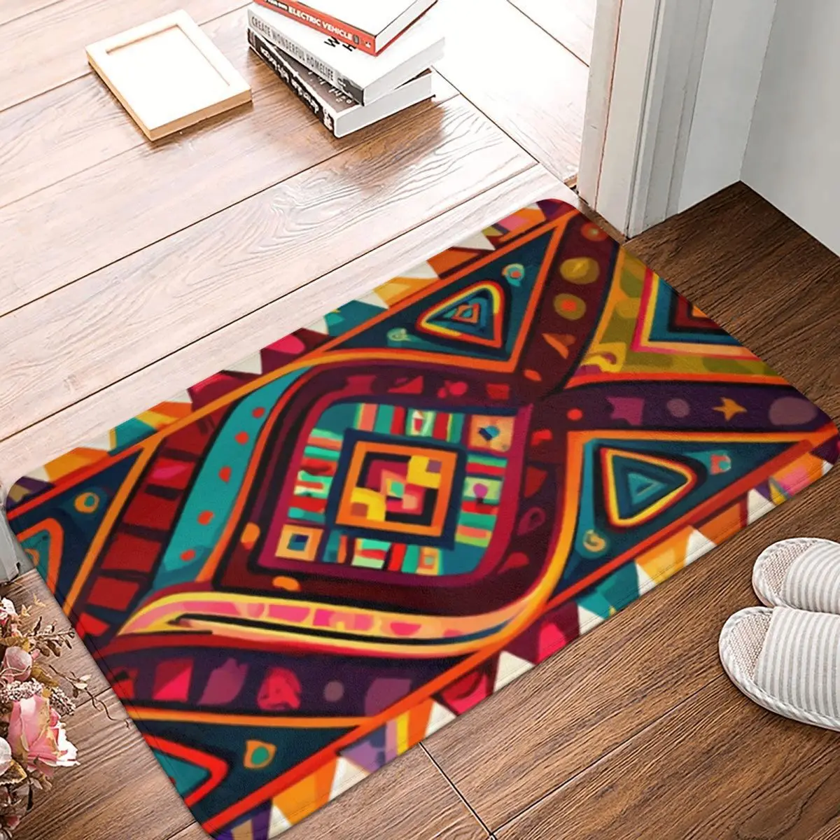 

Ethnic African Bath Non-Slip Carpet Patterns Bedroom Mat Welcome Doormat Floor Decor Rug