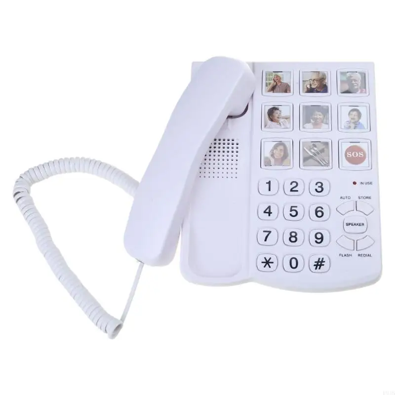 P9JB Clear Sound Белый стационарный телефон с большими пуговицами освобожденными