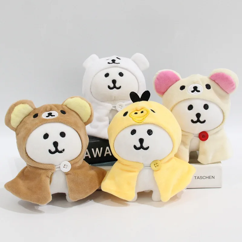 Фото Kawai самодетонационный медведь Rilakkuma, одежда для куклы из хлопка 10 см, милая накидка, комплект головных уборов, аксессуар для куклы, сменный плащ №4