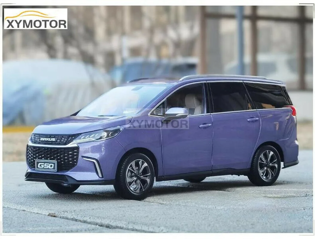 

Модель автомобиля под давлением 1/18 для MAXUS G50 MPV 2019, подарок для детей, коллекционная декоративная демонстрация, Синий металл, пластик, резина