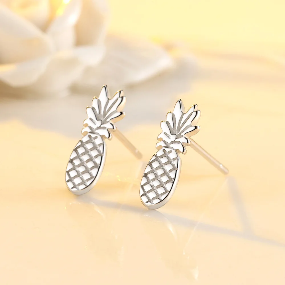 

S925 sterling silver explosions small pineapple earrings new fashion small earrings advanced sense of earrings