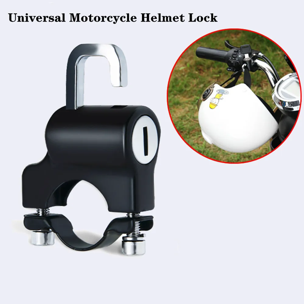

Motorcycle Helmet Lock Multi-functional Universal Anti-theft Helmet Safety Lock Metal Black