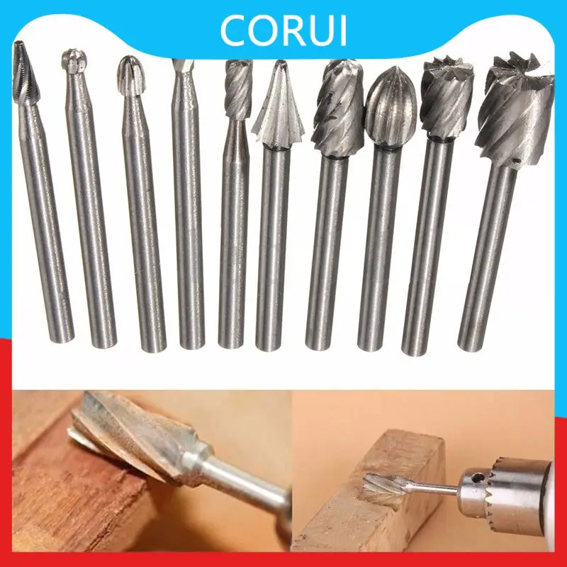 

Rotary Tool Milling Cutters 10pcs High-speed Abrade Steel Rotary File Woodwork Drill Bits