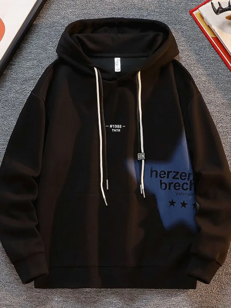 Весна и осень 2024 новая модная спортивная толстовка с принтом мужская
