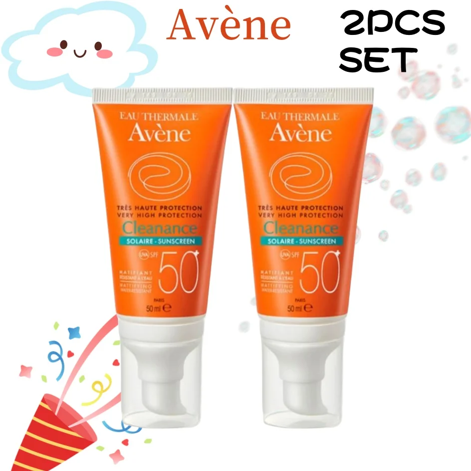 

2PCS Avene Facial Suncreen SPF50+ 50ml Refreshing No Greasy Moisturizing Long Lasting Sunblock Waterproof Sensitive Skin Care