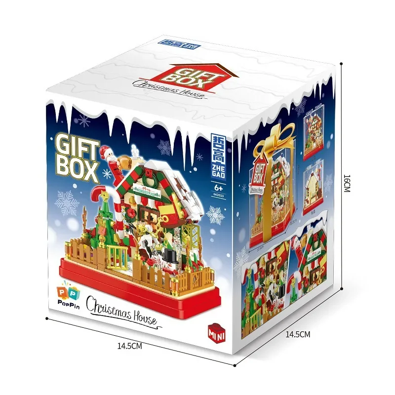 ZHEGAO строительные блоки Рождество Apple Snow House украшения кирпичи Juguetes игрушки