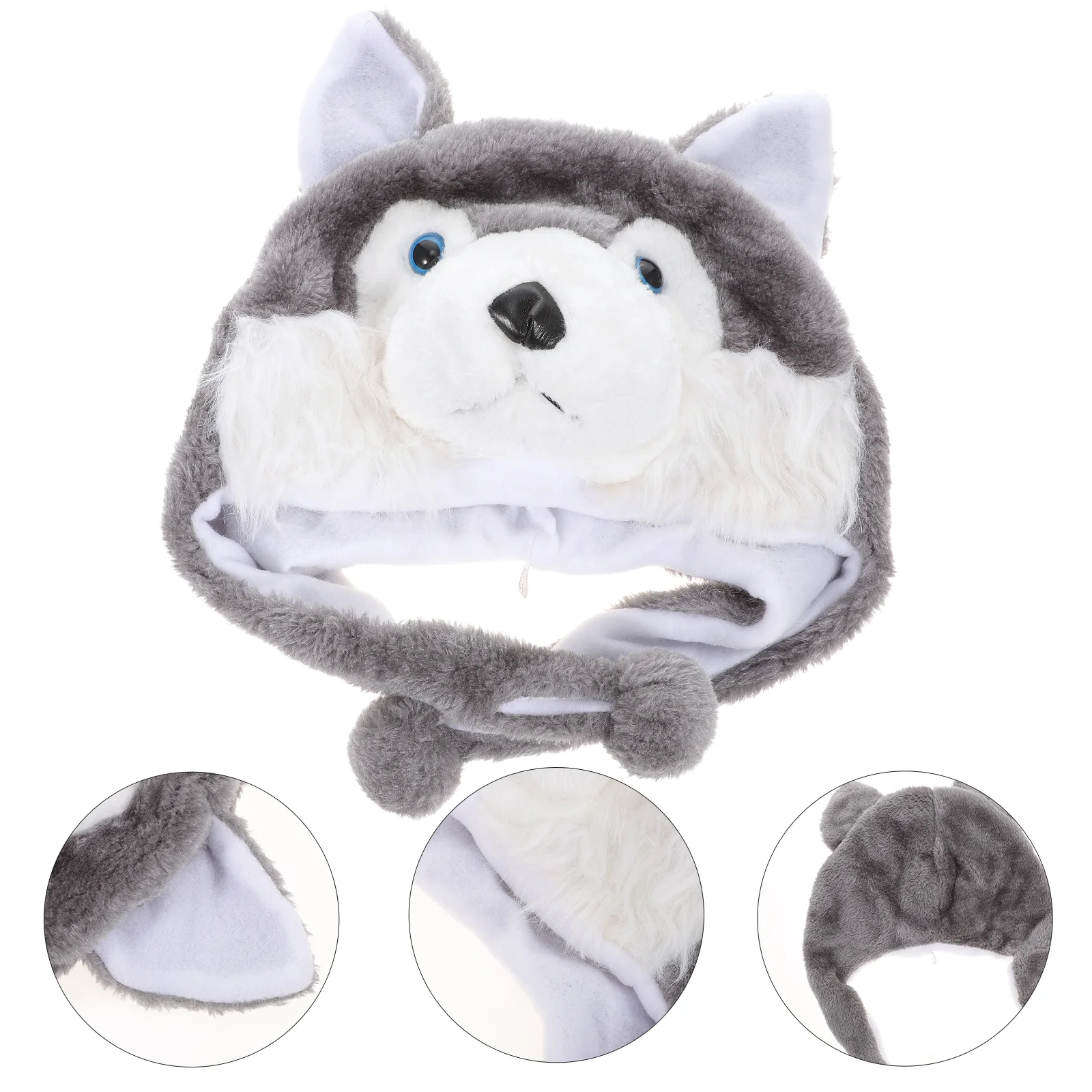 

Girls Hats Ear Flap Cap Raccoon Tail Hat Knitted Wool Cap Winter Earflap Cap Christmas Gift