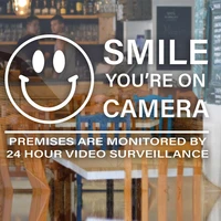 smile youre on camera video surveillance sticker sign store business shop restaurant cafe vinyl decals3852