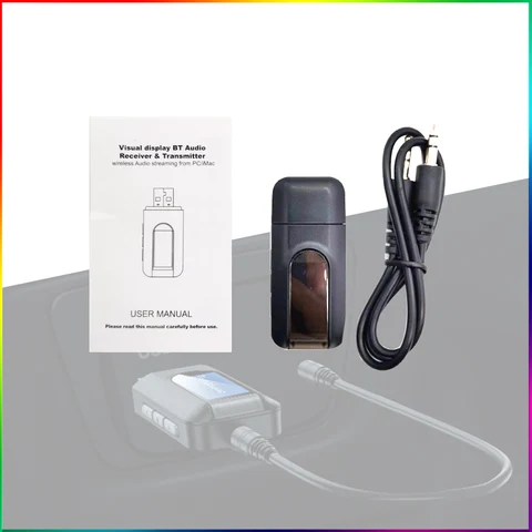 2 в 1 портативный USB Bluetooth 5,0 аудио передатчик приемник адаптер ЖК-дисплей