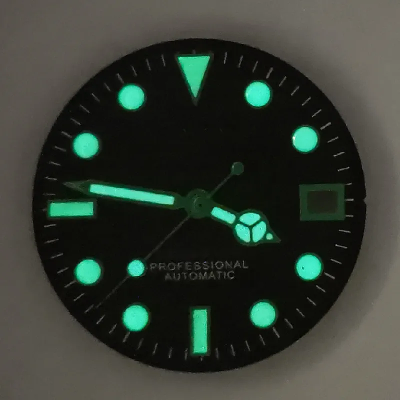 Watch Accessories Dial Black Japan C3 Green Luminous NH35/36 Movement for SKX007/009 Turtle Abalone Watch MOD Case 28.5mm