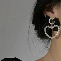 retro earrings love pearl ear clip earrings bow earrings new trendy cute forest fairy jewelry earings fashion jewelry 2020