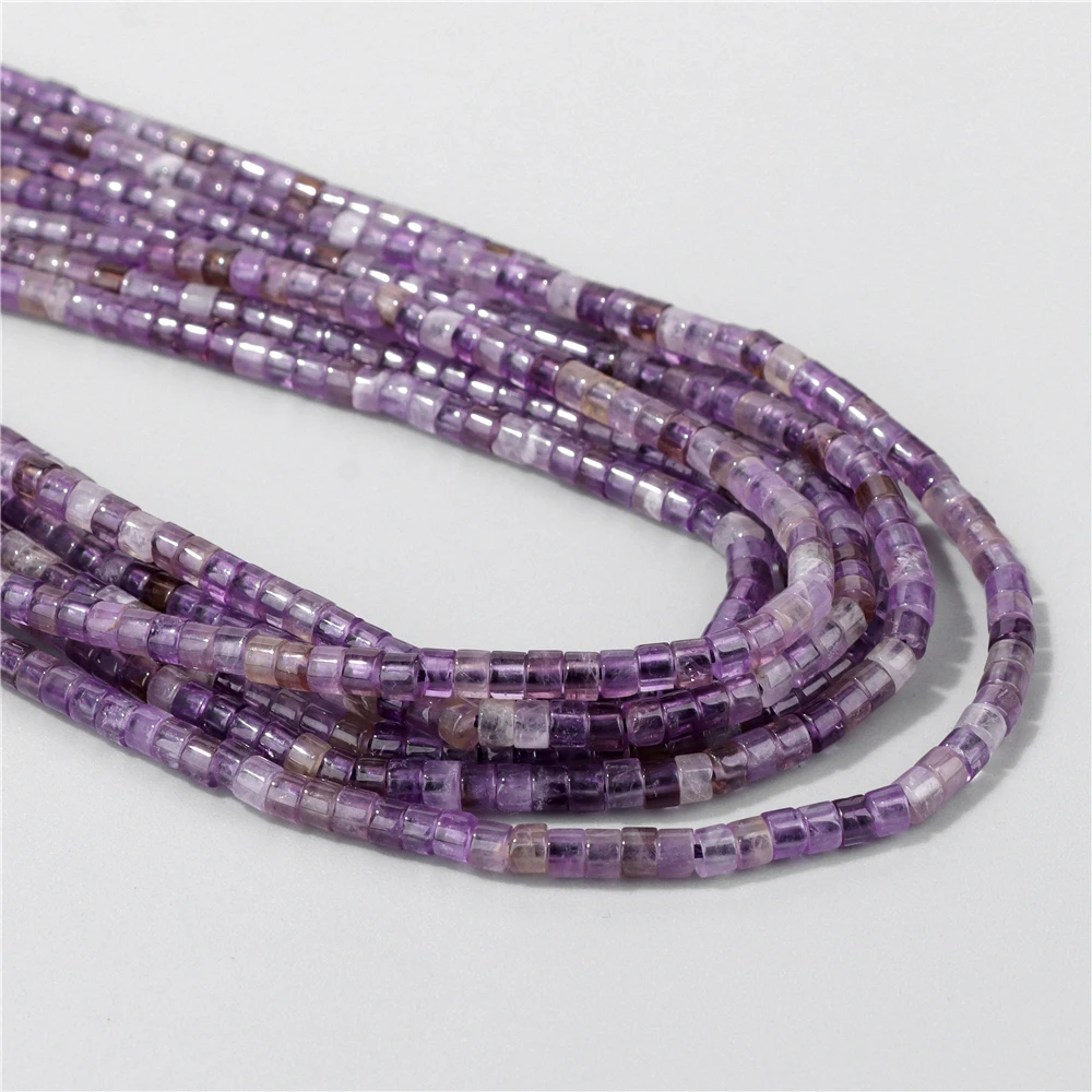 Бусины Из Натурального аметиста 2x3 мм плоские круглые бусины из фиолетового