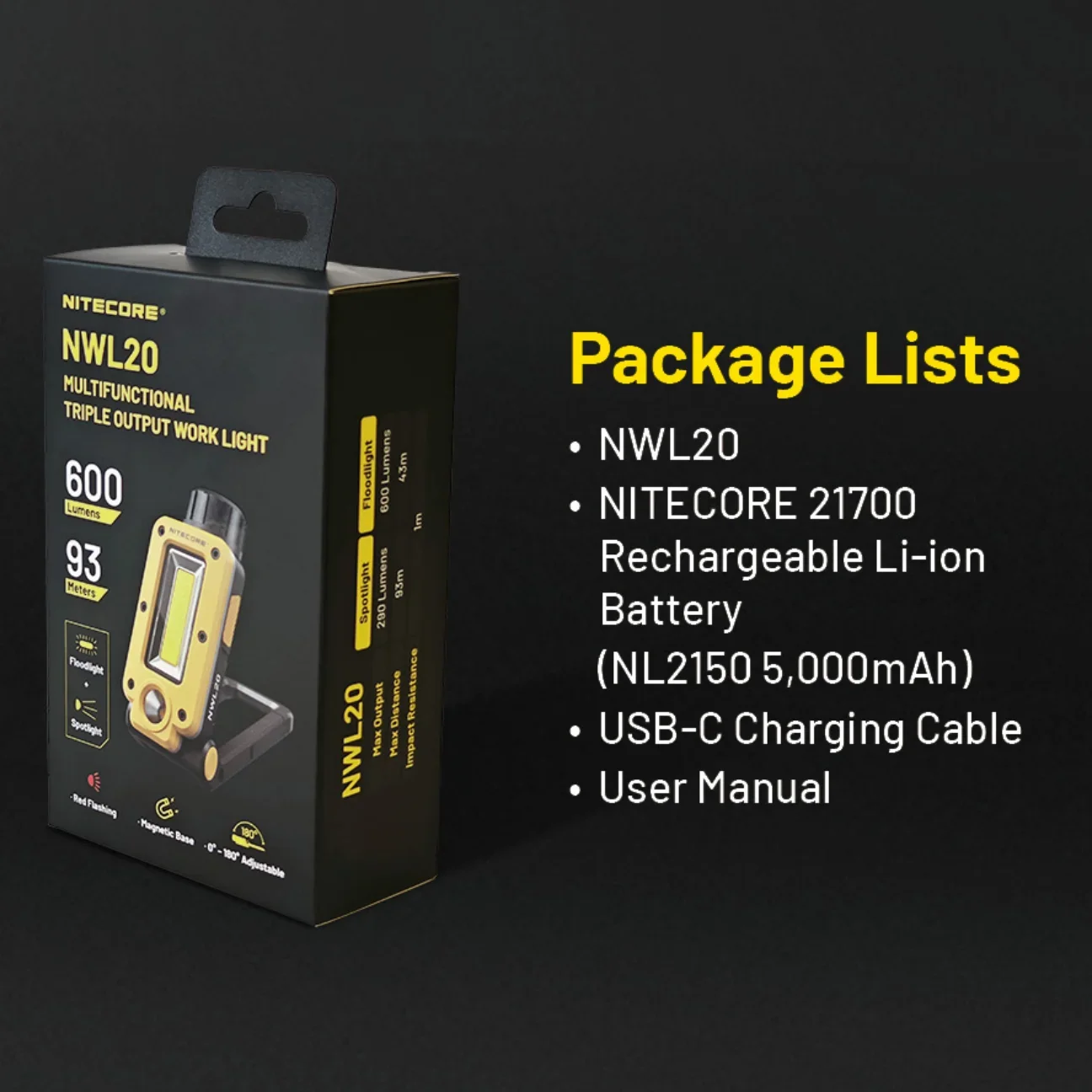 

NITECORE NWL20 портативный фонарь 600 люмен