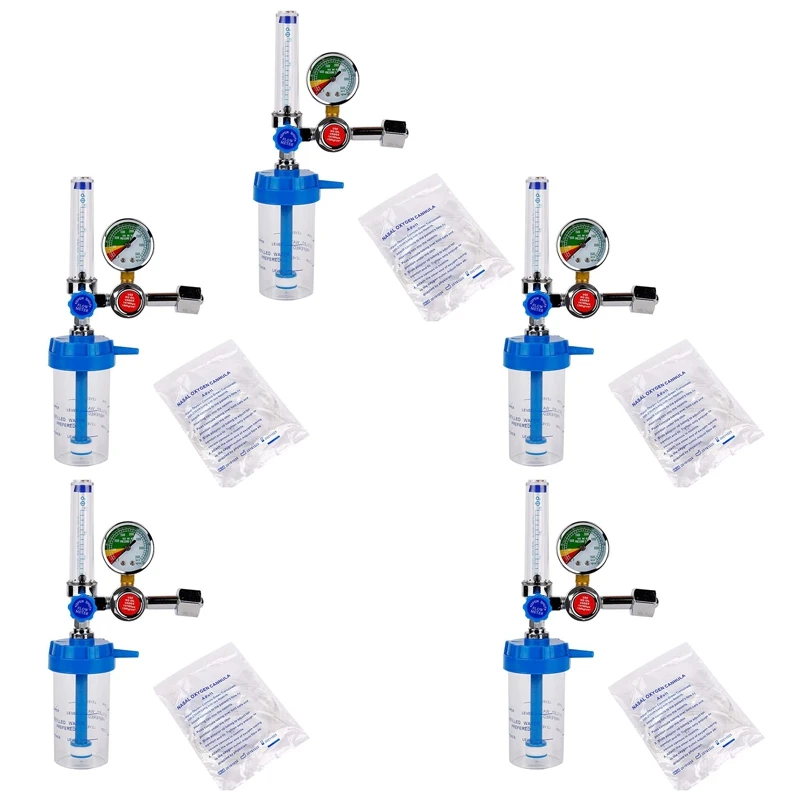 

5X Oxygen Pressure Regulator Inhalator Gauge Pressure Reducing Valve G5/8 Inch Flow Meter Absorber Buoy Type Inhalator