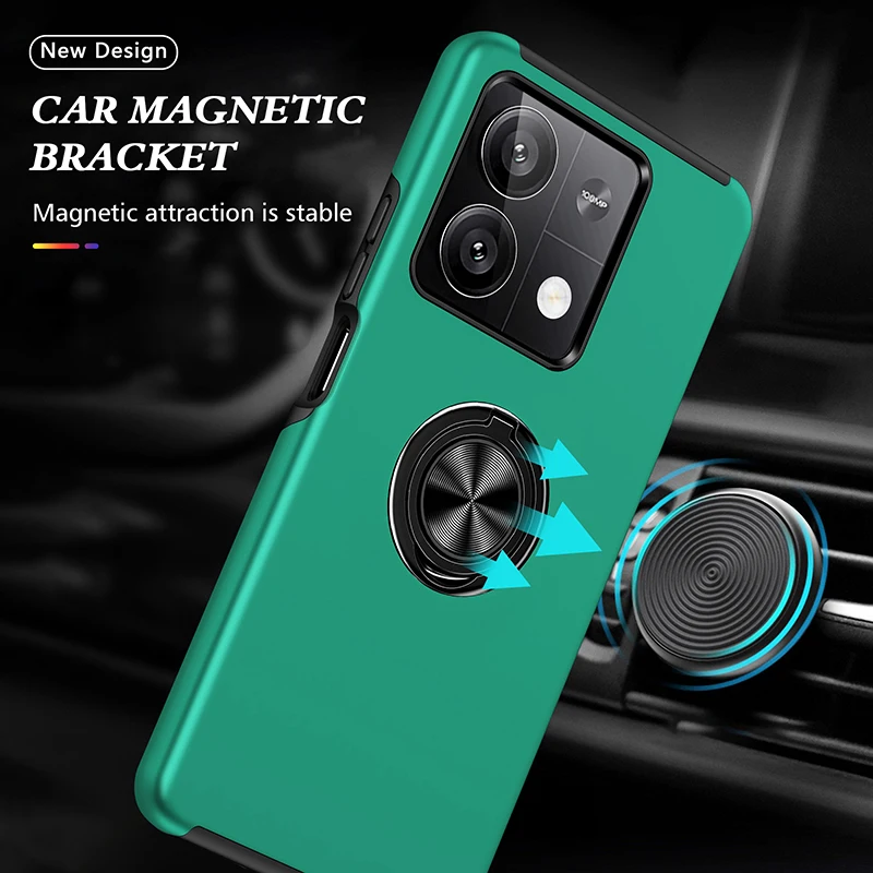Для Poco X6 5G чехол Armor Magnetic Ring Stand Funda для Xiaomi PocoX6 Poko Little Pocco X 6 6X защитный