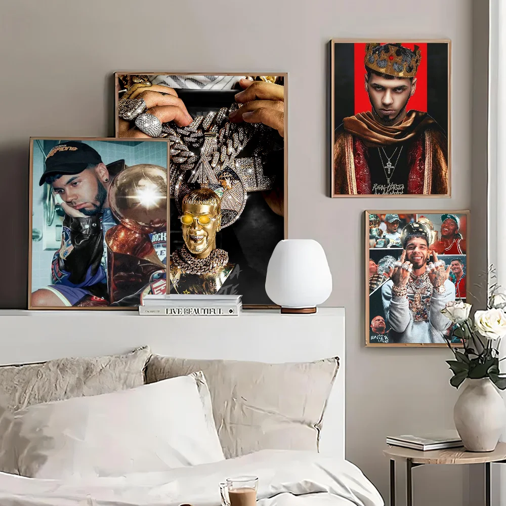 Плакат в стиле хип-хоп ануэль АА самоклеящийся художественный плакат белая