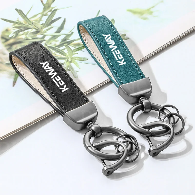 For Keeway Hurricane 50 Vieste 300 Zahara Cityblade K-Light Superlight RKR RKV RKF 125 RKS Motorcycle Leather Keychain Key Ring