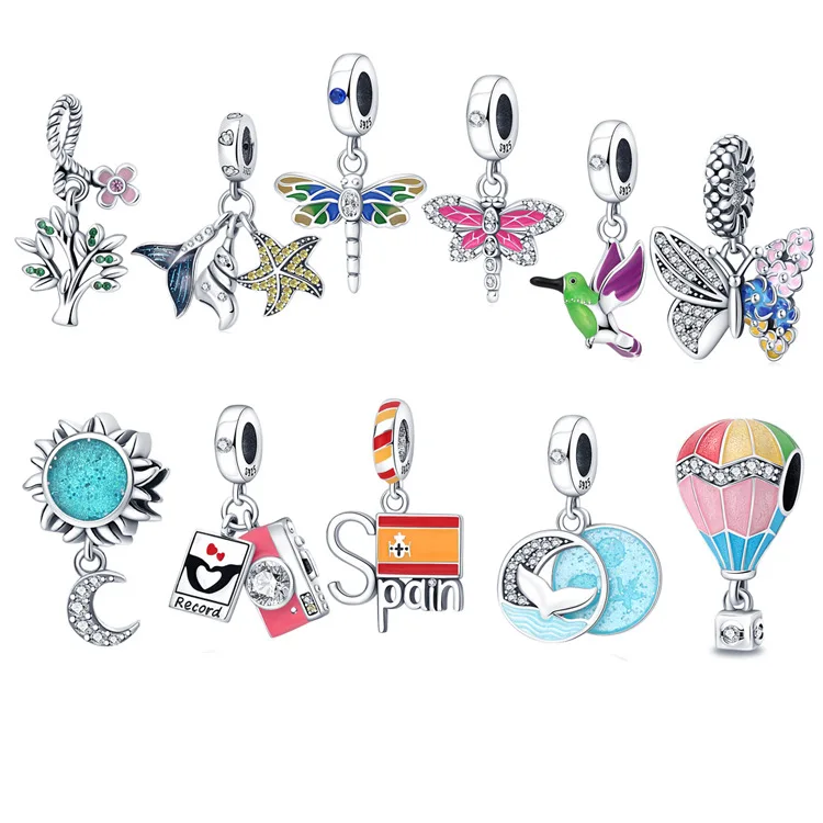 

Sterling Silver Charms for Original Pandora Bracelets Necklaces Flowers Trees Butterflies Dangle Pendants Beads Boutique Jewelry