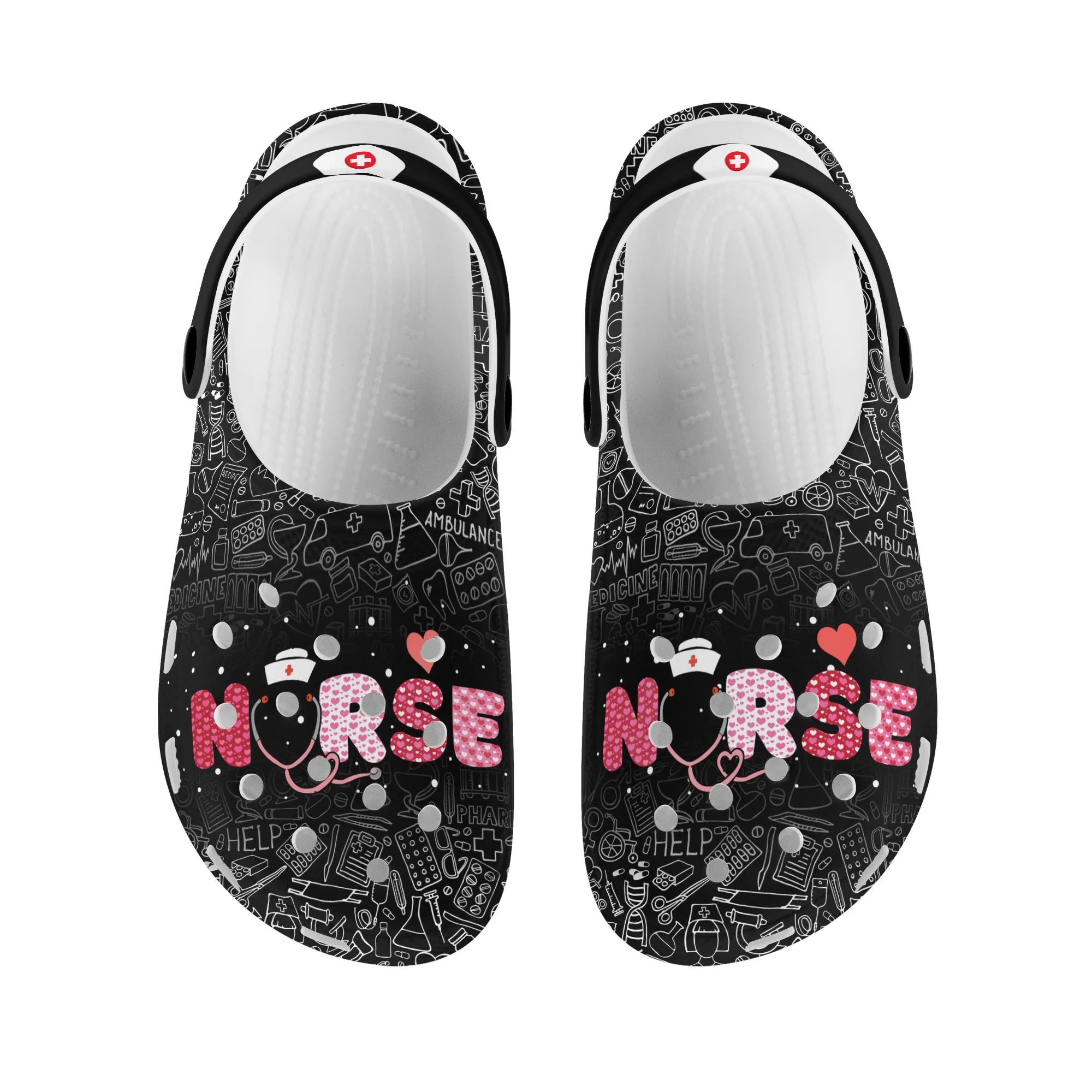 Nursing Clogs Round Toe Sandals Summer Breathable Casual Slippers EVA Non-Slip Flip Flop Beach Hole Sandals for Women Zapatillas