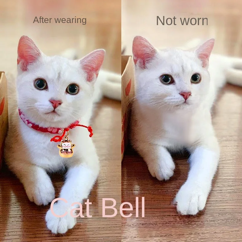 Japanese Style Handmade Cotton Metal Cat Collar Bell Cat Accessories Kitten Bell Kitten Accessories Pet Supplies