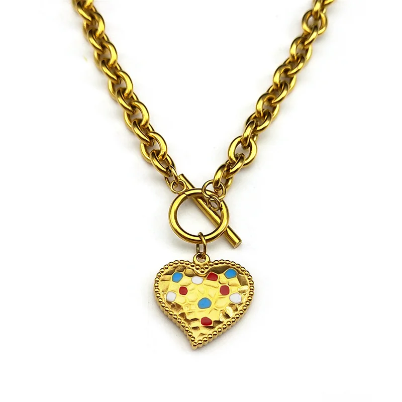 Модный Красочный эмалевый Романтический женский набор из колье и браслета