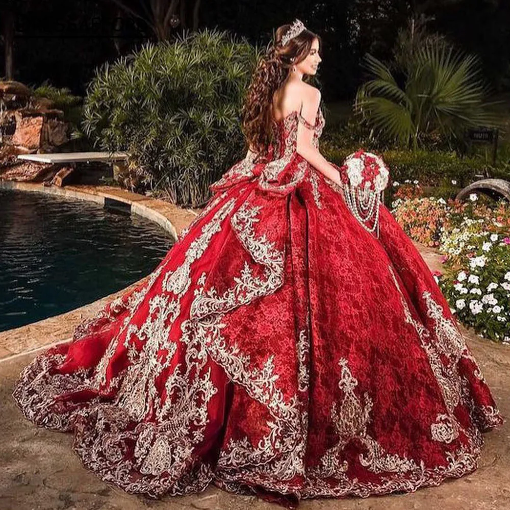 

Красные милые платья 16 Quinceanera с 3D аппликацией бусинами корсет платье платья 15 лет маскарадное платье xv