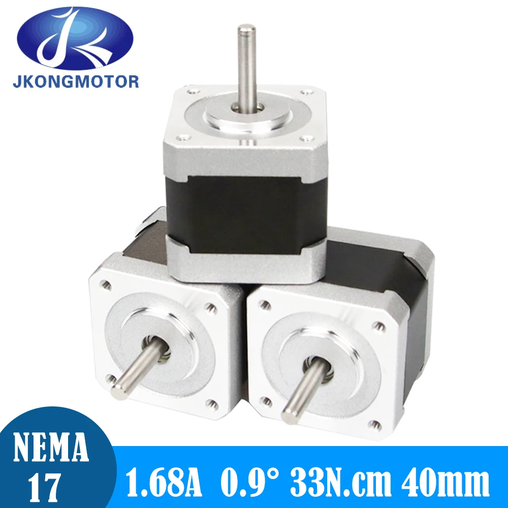 

Jkongmotor 1/3 шт. 0,9 градуса 42 мм шаговый двигатель L = 40 мм 33Ncm 4 вывода шаговый двигатель JK42HM40-1684 1,68A для DIY 3D-принтер робот с ЧПУ
