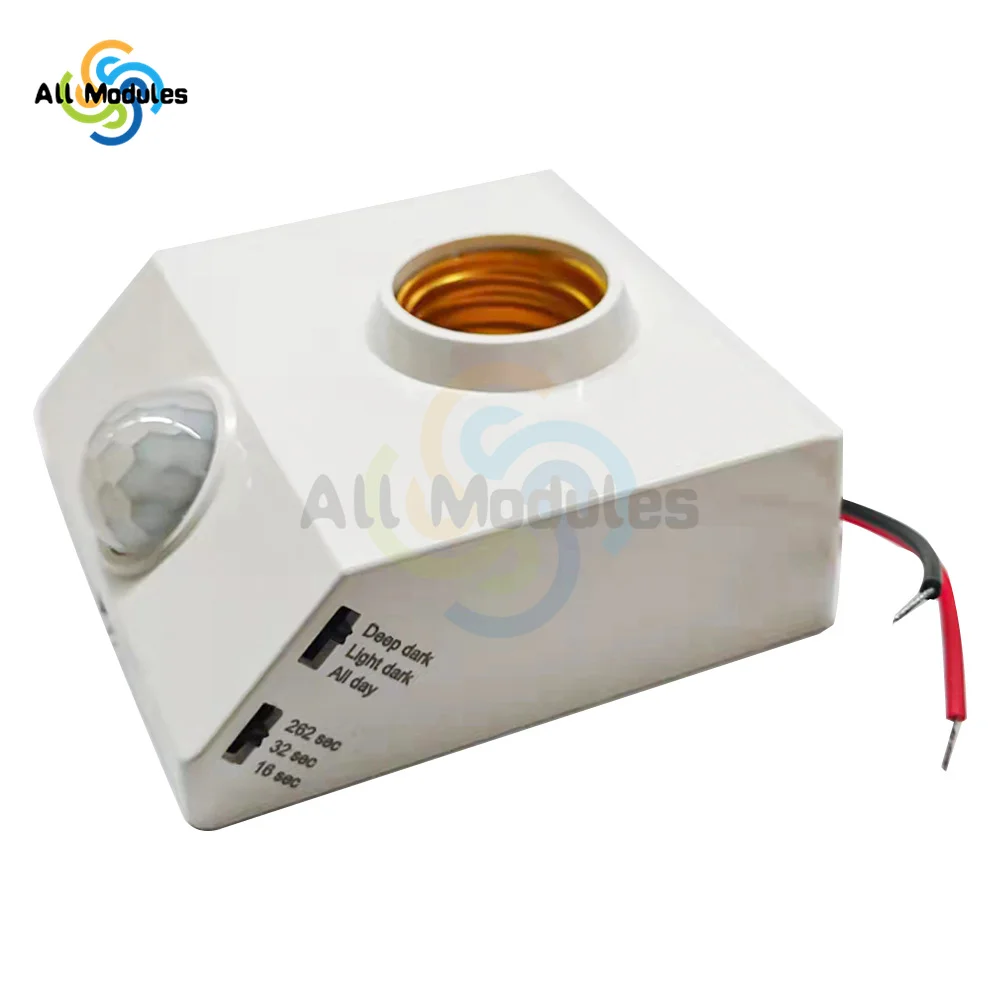 E27 Base LED Bulb Lamp Automatic Human Body Infrared Sensing Lamp Holder PIR Motion Detector Wall Lamp Holder Socket