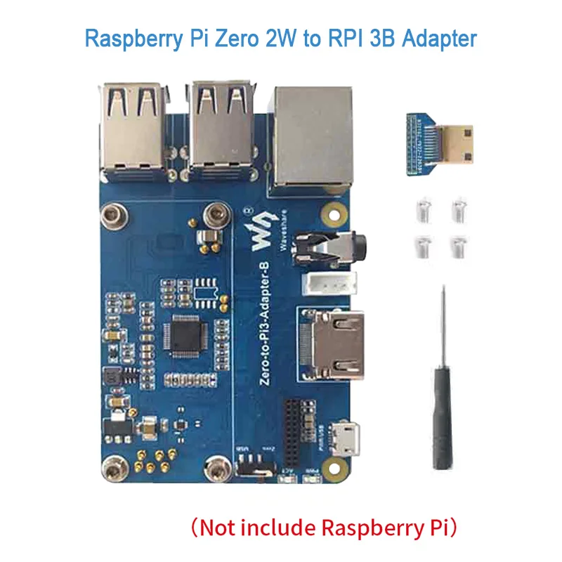 Raspberry pi Zero 2w para Rpi 3b Adaptador com Usb de Áudio 4usb Rj45 Porta Compatível 3b Case Usb Hub Placa Expansão Rj45