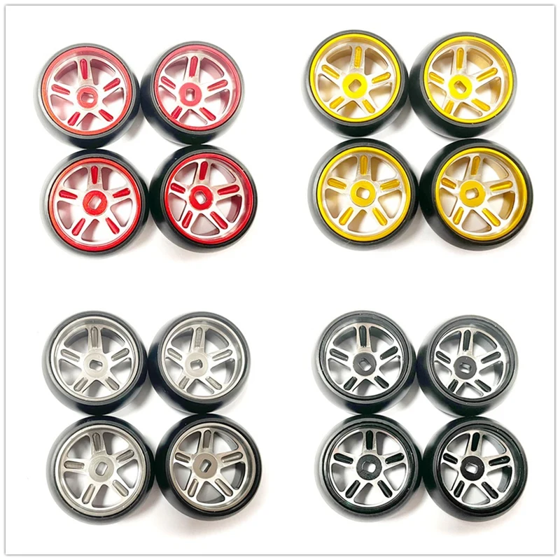 Hard Plastic Drift Tires Tyre Metal Wheel Rim Stronger For Wltoys 284131 K969 K989 Kyosho Mini-Z 1/28 RC Car Upgrades Parts -A