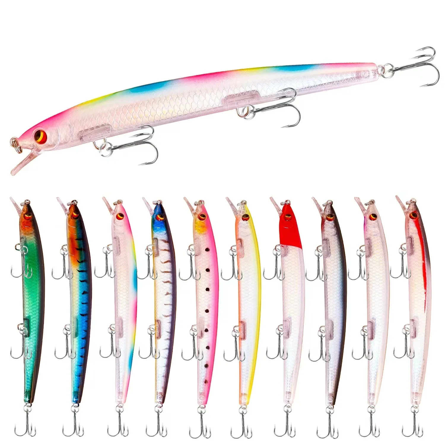 

Thekuai 1pcs 14cm 15g Sinking Minnow Fishing Lure Lifelike Hard Bait Quality Treble Hooks Trolling Deep Dive Fishing Bait Wobble