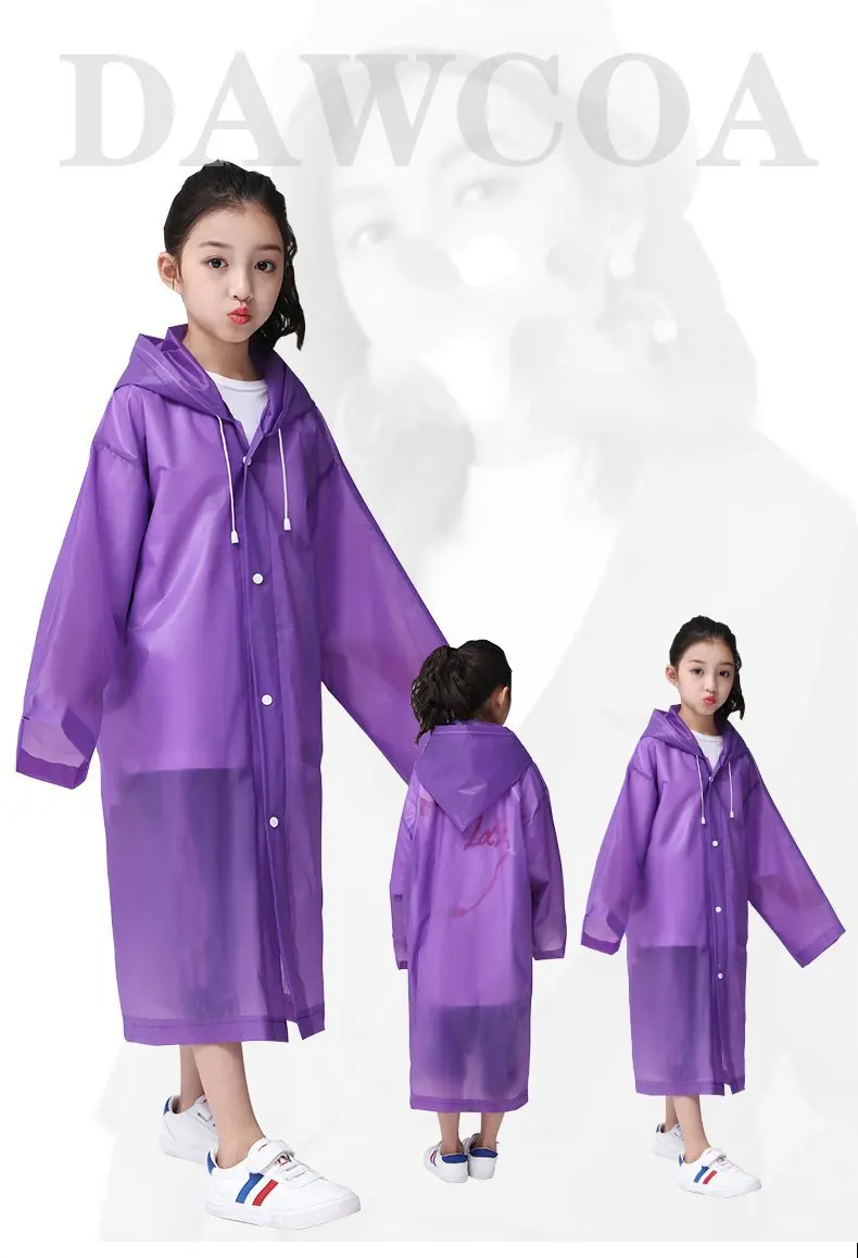 

Children Adult Raincoat Thickened Waterproof EVA Rain Coat Tour Waterproof Rainwear Suit Raincoats Kids Clear Transparent