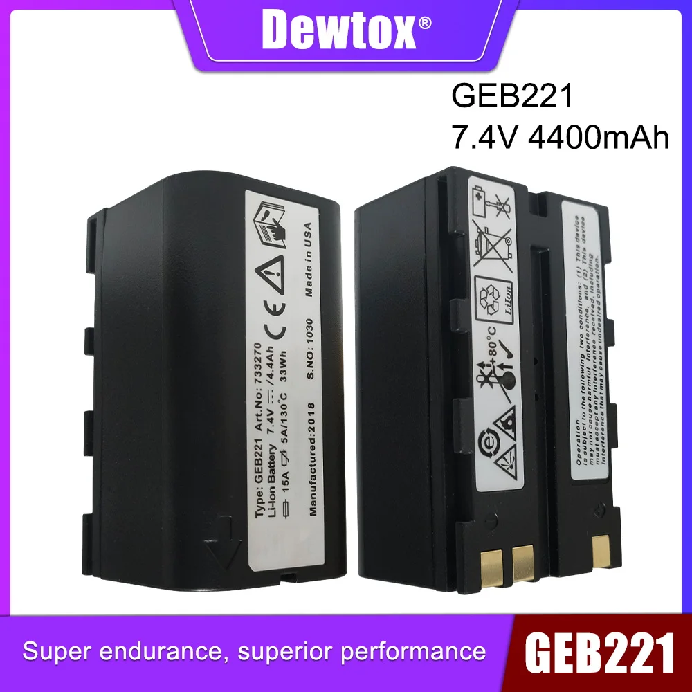 

7.4V 4400mah Li-ion GEB221 battery For Dewtox TS02 TS06 TS09 TPS1200 surveying Total Station GPS battery SALE