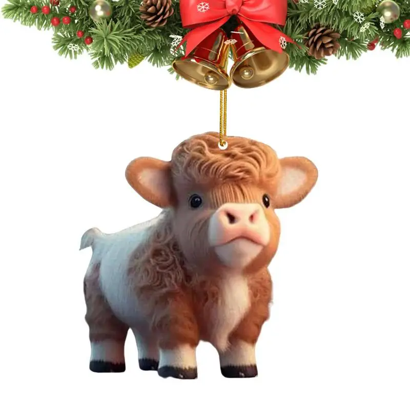 

Cartoon Cow Car Pendant Christmas Tree Decorations Home Tree Cute Swing Cow Hangings Ornaments For Home Office Door Handle