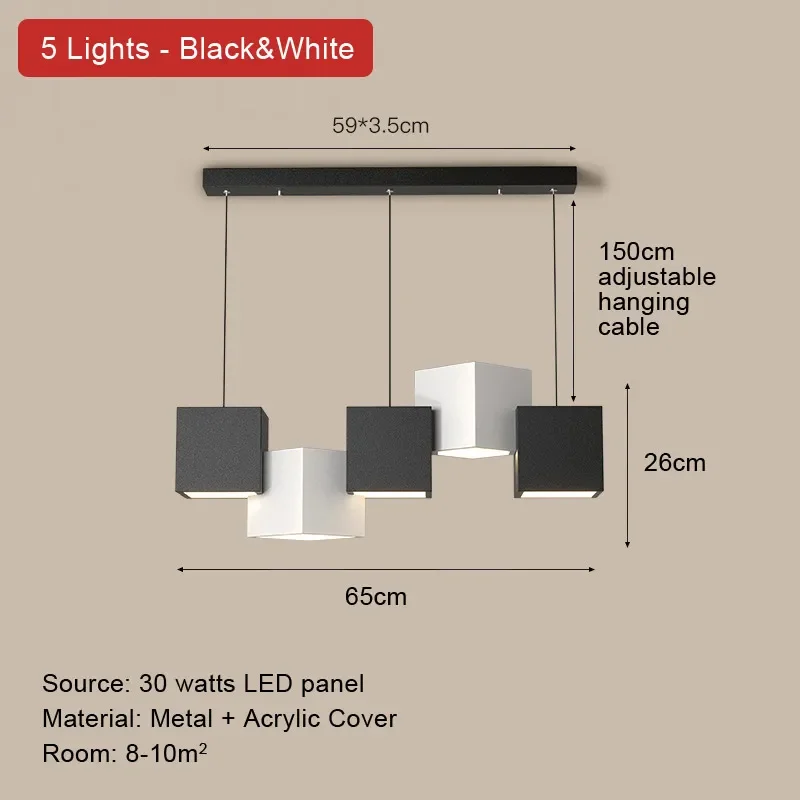

Подвесной светильник EYE SEA кубический белый/черный
