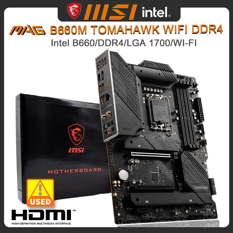 

Материнская плата MSI MAG B660 TOMAHAWK WIFI DDR4 LGA 1700, материнская плата с поддержкой ЦП 12 поколения M.2 USB 3,2 PCI-E 4,0 ATX, материнская плата