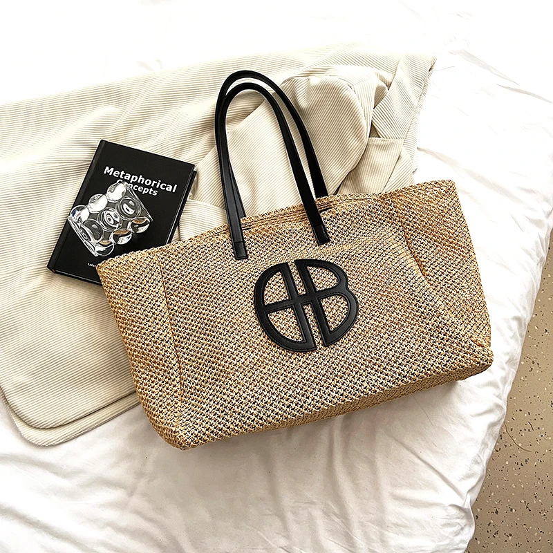 Straw Large-capacity Tote Handbag Brand Trendy Shoulder Handbag 2023 New Beach Lane Simia Designer Luxury Ethnic Style