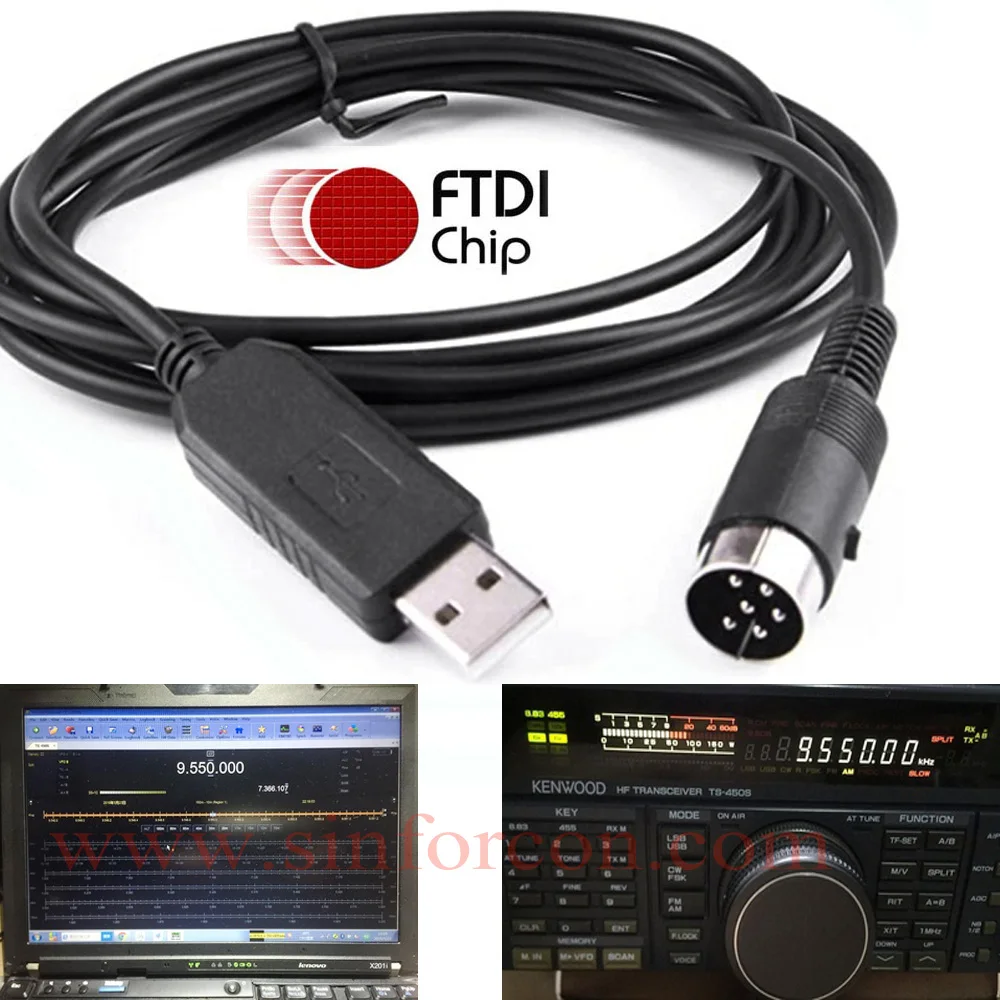 USB RS232 для DIN 6P FTDI CAT шнур управления для Kenwood Radio Cfg, свинцовый трансивер, частоты, фотовспышка, программный кабель