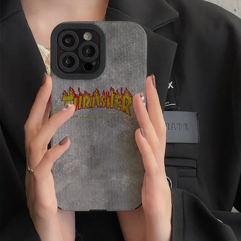 

Fashion European and American street creative flame pattern anti-fall phone case for iPhone 11 12 13 pro max x xs xsmax xr