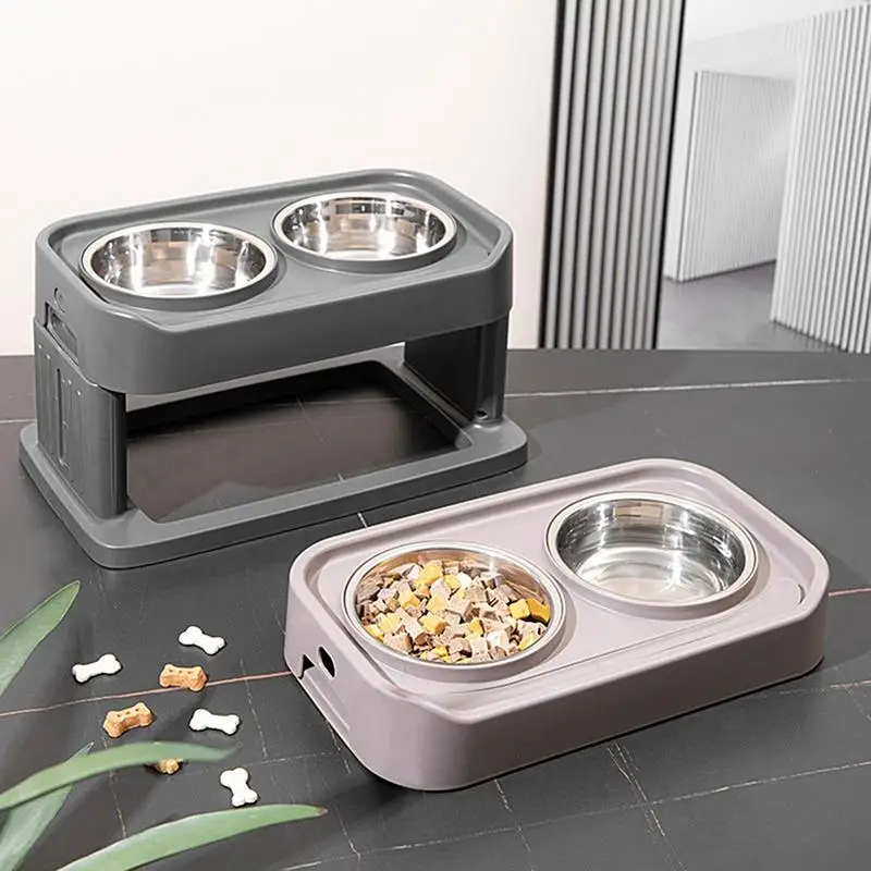 

Dog Bowls With Stand Adjustable Dog Food Bowls Elevated 3 Heights Dogs Raised Feeder Tall Dog Bowl Stand 2 Steel Dog Food Bowls