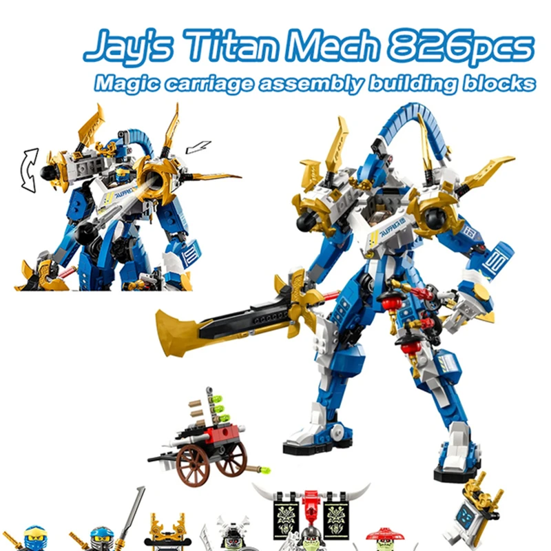

New Series 71785 Jay's Titan Mech Building Blocks Bricks Model Kit Toys For Children Birthday Christmas Gifts