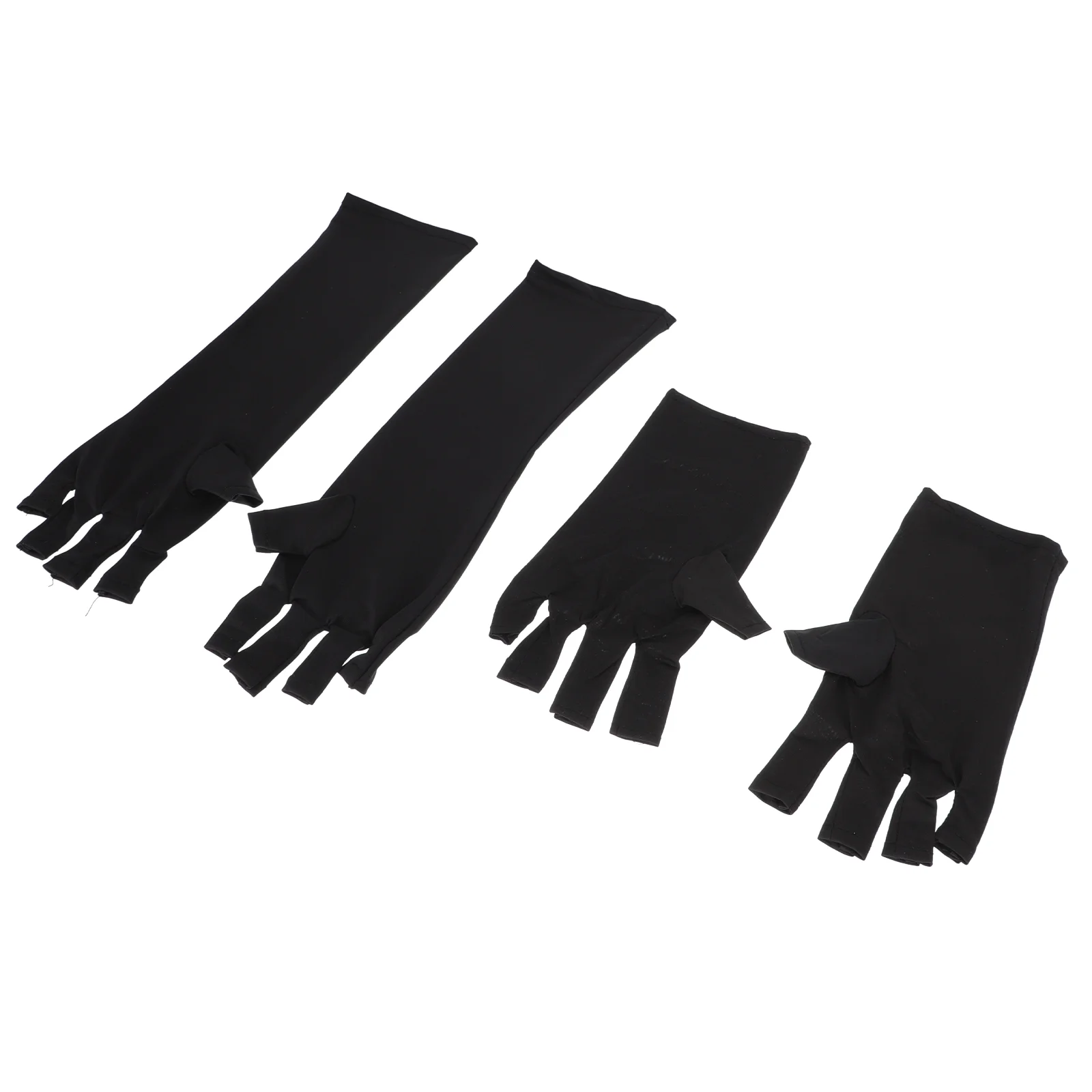 

2 Pairs Nail Gloves Manicure Supply Salon Tools Gel Phototherapy Skin Protective UV Prevention Pure Cotton Fingerless
