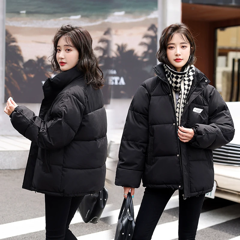 2023 Women Parkas Coat Fashion Basic Cotton Down Jacket Winter Soft And Thick Leisure Stand-Up Collar Women's Parka