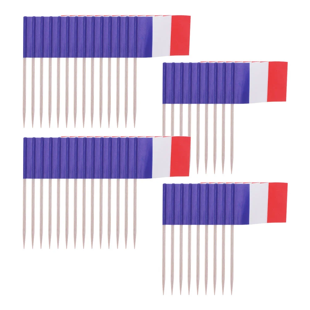 

Flag France Flags Decorative Picks Stick Toothpicktoothpicks Mini Fruit French Solar Outdoor Cake Lights Country Cupcake Labels